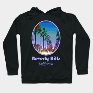 Beverly Hills, California, glamor, glitz, retro palm tree design Hoodie